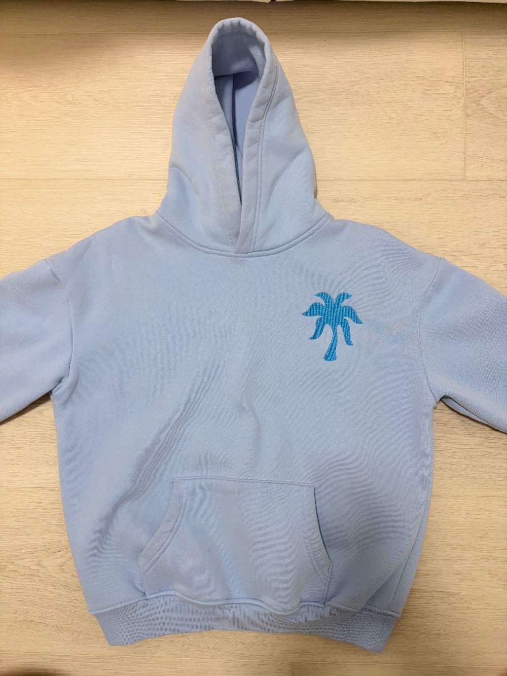 Pink palm puff hoodie